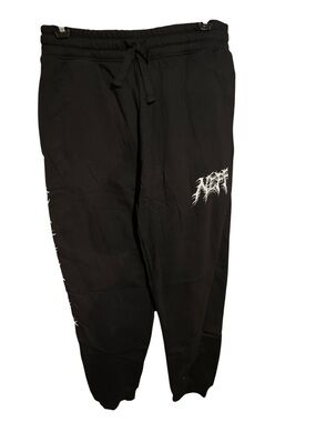Neff Black Jogger Sweatpants with White Logo Accent